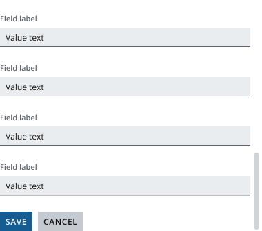 Example showing the bottom of a form with buttons.